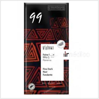 CHOCOLATE NEGRO 99% PANAMA AZUCAR COCO 80GR. VEGAN VIVANI