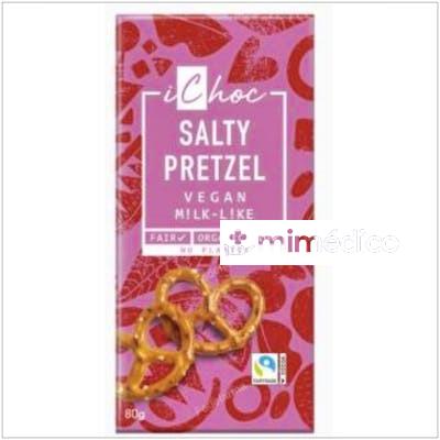 SALTY PRETZEL TROZOS DE PRETZEL CHOCOLATE 80G BIO  ICHOC
