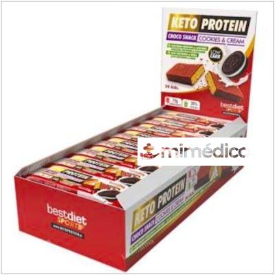 CHOCO SNACK COOKIES-CREAM BARRITAS 24UDS. KETO PROTEIN