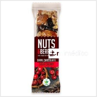 BARRITA CHOCOLATE NEGRO-CEREZA 15UDS. BIO VEGAN NUTS & BERRIES