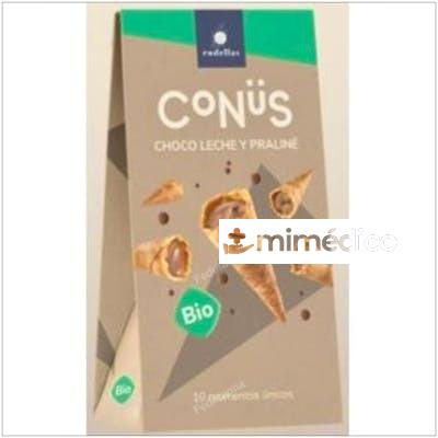 CONUS CHOCOLATE LECHE Y PRALINE 10UDSX70GR. BIO RODELLAS