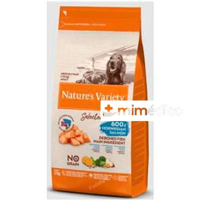 NATUREÂ`S VARIETY CANINE ADULT MD MX SALMON 2KG. NATURE S VARIETY VET
