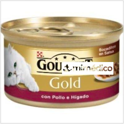 GOURMET GOLD BOCADITOS SALSA POLLO HIGADO 24X85GR. PURINA VETERINARIA