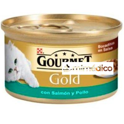 GOURMET GOLD BOCADI EN SALSA C/ SALMON-POLLO 85X24 PURINA VETERINARIA