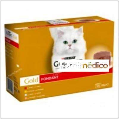 GOURMET GOLD FONDANT BUEY ATUN SALMON 12X85GR. PURINA VETERINARIA