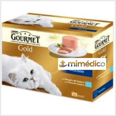 GOURMET GOLD MOUSSE PESCADO OCEANO CAJA 12X85GR. PURINA VETERINARIA