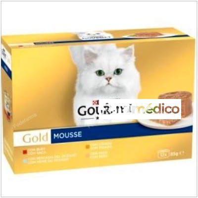 GOURMET GOLD MOUSSE SURTIDO CAJA 12X85GR. PURINA VETERINARIA