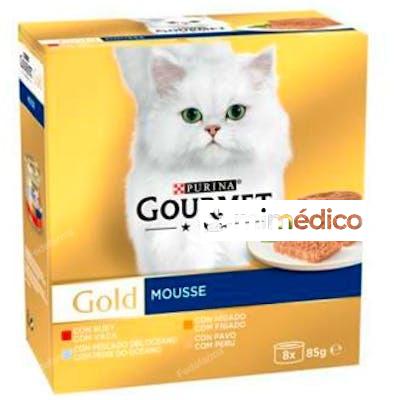 GOURMET GOLD MOUSSE SURTIDO CAJA 8X85GR. PURINA VETERINARIA