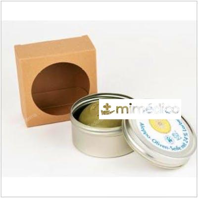 JABON EN PASTILLA ALEPO 24%+LAUREL+CAJA METALICA SAVON DU MIDI