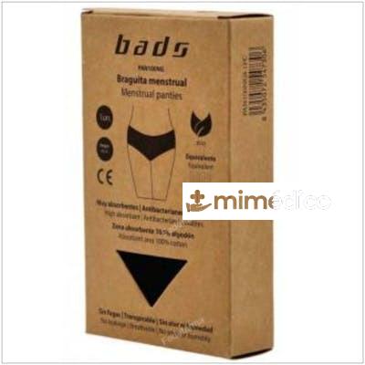 BRAGUITA MENSTRUAL NEGRA CON COSTURA TALLA L. BADS