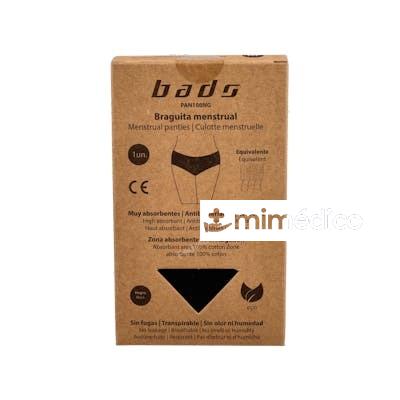 BRAGUITA MENSTRUAL NEGRA CON COSTURA TALLA M. BADS