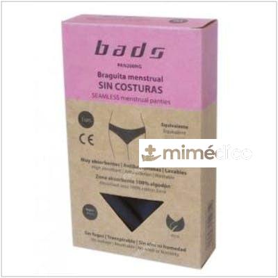 BRAGUITA MENSTRUAL NEGRA SIN COSTURA TALLA 2XL. BADS