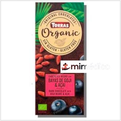 CHOCOLATE NEGRO CON BAYAS GOJI -AÇAI 100GR. BIO SG TORRAS