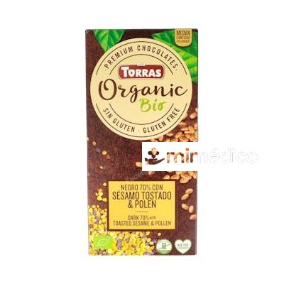 CHOCOLATE NEGRO CON SESAMO TOSTADO-POLEN 100G BIO  TORRAS