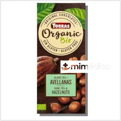 CHOCOLATE NEGRO 70% CON AVELLANAS 100GR. BIO SG TORRAS