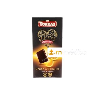 CHOCOLATE NEGRO CON NARANJA ZERO 125GR TORRAS