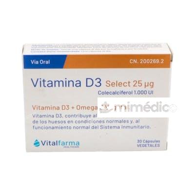 VITAMINA D3 25MCG. (1000UI) 30CAP. VITALFARMA