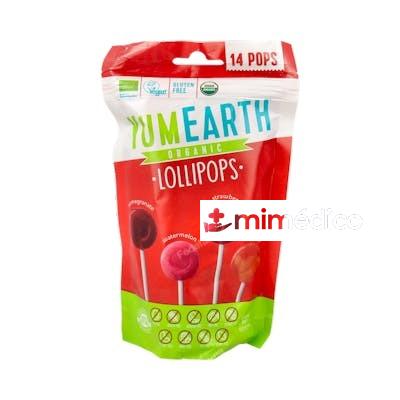PIRULETAS ORGANICAS SABOR FRUTAS 14UD. YUM EARTH