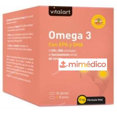 VITALART OMEGA 3 EPA+DHA 30CAP+30PERLAS. VITALART