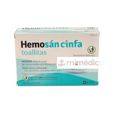 HEMOSAN CINFA 12 TOALLITAS HEMOSAN