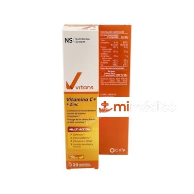 NS VITANS VITAMINA C+ZINC 20 COMP EFERV LIMON NS