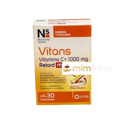 NS VITANS VITAMINA C+ 1000 RET MAX 30 COMP NS