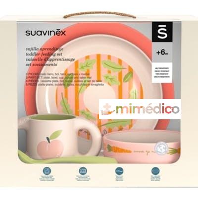 VAJILLA INF MANTEL-BOL-PLATO-TAZA-CUCHARA NINA +6M SUAVINEX