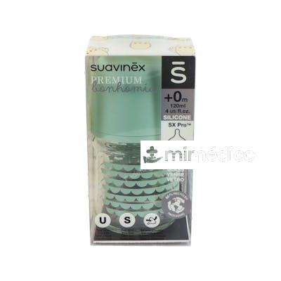 BIBERON BOCA ANCHA SILICONA REDONDON 3POSI T/U +M 120ML 1UNI SUAVINEX