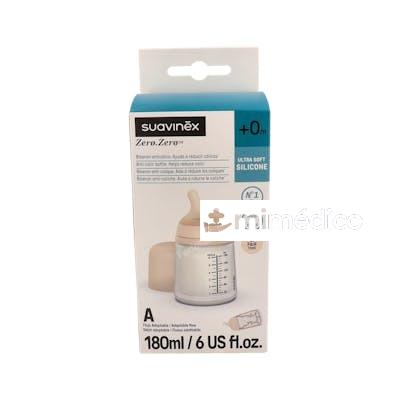 BIBERON ZERO ANTI-COLICO BOCA ANCHA SILICONAFLUJO ADAP 180ML SUAVINEX