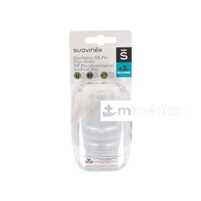 TETINA FISIOLOGICA FLUJO M T/U SILICONA +3M 2 UNI SUAVINEX