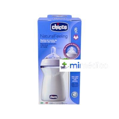 BIBERON NAT BOCA ANCHA SILICONAFISIO FLUJO RAPI+6M 330ML CHICCO