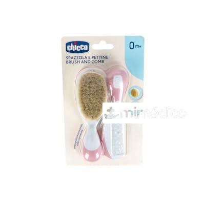 CEPILLO Y PEINE PELO NATURAL ROSA CHICCO