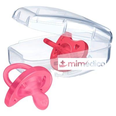 CHUPETE PHYSIO SOFT SILICONA ANATOMICO ROSA 12M+ 1UN CHICCO