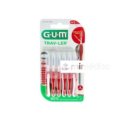 CEPILLO INTERDENTAL TRAV-LER 1314 0,8MM 6UN ROJO GUM