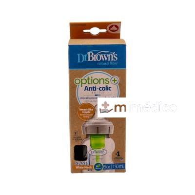BIBERON OPTIONS BOCA ANCHA SILICONA REDONDON +0M 150ML DR. BROWNÃ‚Â`S