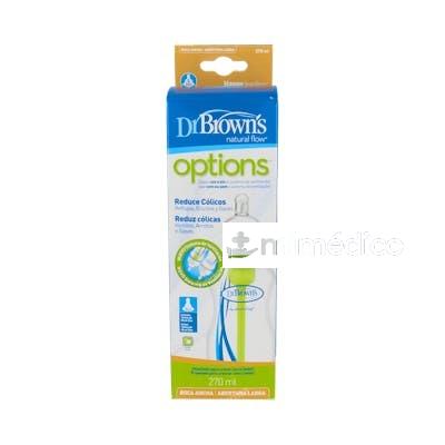BIBERON OPTIONS BOCA ANCHA SILICONA REDONDON +3M 270ML DR. BROWNÃ‚Â`S