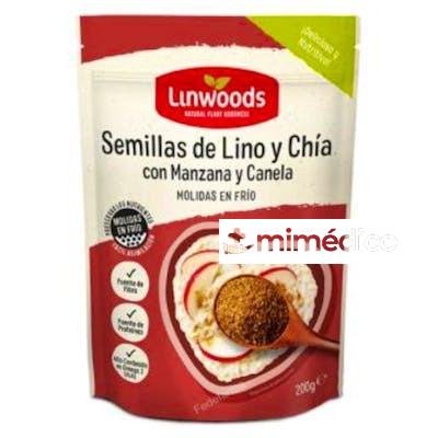 SEMILLAS DE LINO CON CHIA, MANZANA CANELA 200G BIO LINWOODS