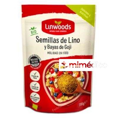 SEMILLAS DE LINO Y GOJI MOLIDAS EN FRIO 200GR. LINWOODS