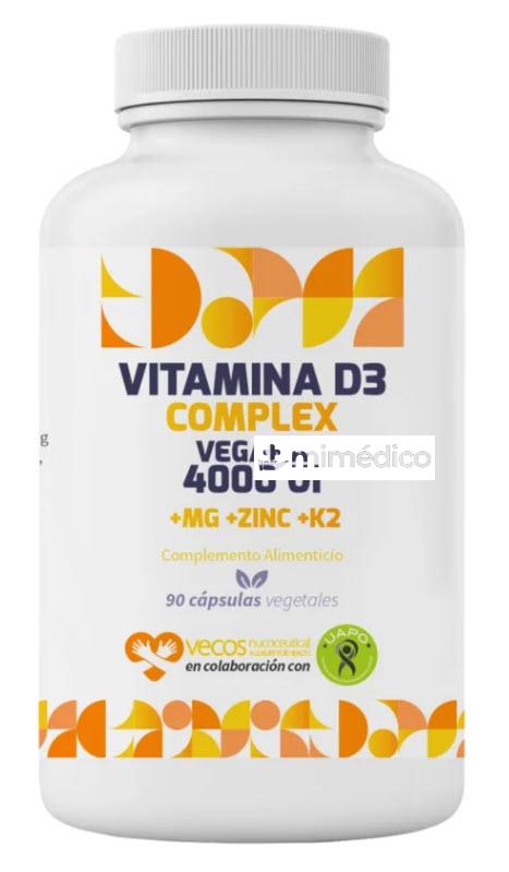 VITAMINA D3 COMPLEX VEGANA. 4000 UI D3+MG+K2+ZN. 90 CAPS DRA. ODILE FERNANDEZ