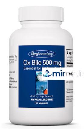 BILIS DE BUEY (OX BILE) 500 MG 100 VEGICAPS ALLERGY RESEARCH GROUP