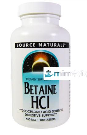 BETAINA HCL 650 MGR 180 TAB SOURCE NATURALS
