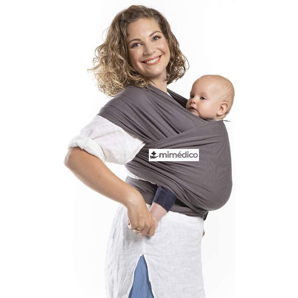 FULAR ELASTICO PORTABEBE BOBA WRAP ORGANIC DARK GRAY 1 UNID KANGURA
