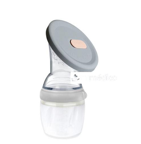 SET RECOLECTOR DE LECHE HAAKAA DESMONTABLE + TAPA 160ML GRIS HAAKAA