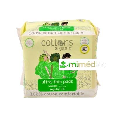 COMPRESA REGULAR ULTRAFINA CON ALAS 14UDS. ORGANIC COTTONS