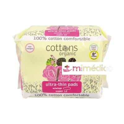 COMPRESA SUPER ULTRAFINA CON ALAS 12UDS. ORGANIC COTTONS