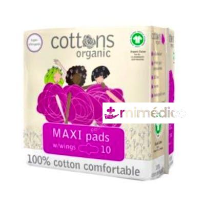 COMPRESA MAXI CON ALAS 10UDS. ORGANIC COTTONS