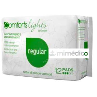 COMPRESA REGULAR INCOTINENCIA 100% ALGODON 12UDS. COTTONS