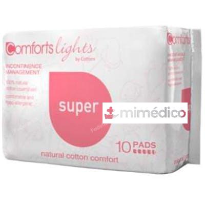 COMPRESA SUPER INCOTINENCIA 100% ALGODON 10UDS. COTTONS