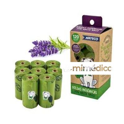 CAJA DE 8 ROLLOS DE BOLSAS HIGIENICA AROMA LAVANDA NAYECO VET