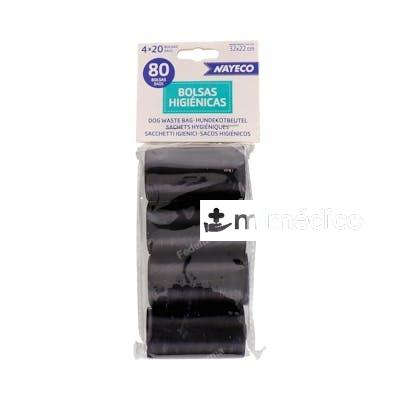 BOLSAS HIGIENICAS 4 ROLLOS DE 20 BOLSAS NEGRO NAYECO VET